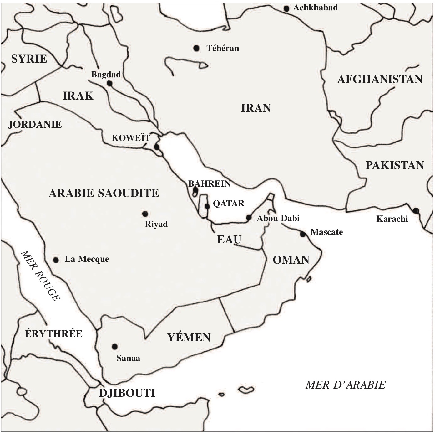 Carte du Proche-Orient